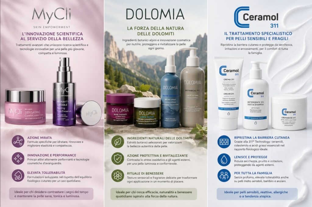 La nostra selezione di cosmetici Unifarco: MyCli, Dolomia e Ceramol